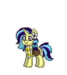 Size: 320x360 | Tagged: safe, artist:pingmader, derpibooru import, oc, oc only, oc:cinnamon string, pony, unicorn, :p, bag, braid, clothes, female, flower, flower in hair, full body, horn, mare, pony town, ponysona, saddle bag, scarf, simple background, solo, tail, tongue, tongue out, transparent background, two toned mane, two toned tail, unicorn oc