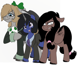 Size: 1258x1062 | Tagged: safe, artist:brainiac, derpibooru import, oc, oc:brush stroke, oc:gray star, oc:inner sight, earth pony, pegasus, pony, unicorn, 2022 community collab, derpibooru community collaboration, egg, female, mare, pokemon egg, simple background, transparent background, trio