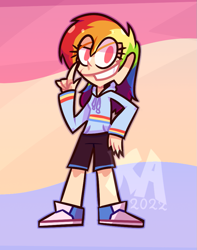 Size: 741x940 | Tagged: safe, artist:keymilanimations, derpibooru import, rainbow dash, human, converse, female, humanized, shoes, sneakers, solo