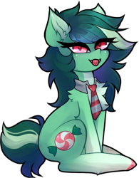 Size: 869x1114 | Tagged: safe, artist:minty--fresh, derpibooru import, oc, oc only, oc:minty fresh, changeling, 2023 community collab, derpibooru community collaboration, disguise, disguised changeling, multicolored hair, pink eyes, short tail, simple background, solo, tail, transparent background