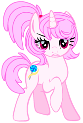 Size: 607x902 | Tagged: safe, artist:appledashian, artist:faithydash, artist:xfaithyhedgefoxx, derpibooru import, oc, oc only, oc:lollipop swirl, pony, unicorn, 2023 community collab, base used, derpibooru community collaboration, female, full body, horn, mare, show accurate, simple background, solo, transparent background, unicorn oc