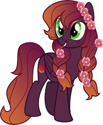 Size: 6067x7310 | Tagged: safe, artist:shootingstarsentry, derpibooru import, oc, oc:astral night, pegasus, pony, absurd resolution, female, floral head wreath, flower, mare, simple background, solo, transparent background