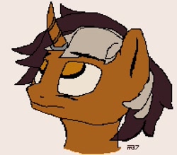 Size: 987x864 | Tagged: safe, artist:m37, derpibooru import, oc, oc only, oc:wrench ironbolt, pony, unicorn, bust, pixel art, portrait, solo