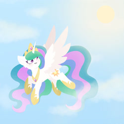 Size: 1280x1280 | Tagged: safe, artist:fluffytrashbin, derpibooru import, princess celestia, alicorn, pony, female, solo