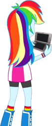 Size: 340x813 | Tagged: safe, artist:dustinwatsongkx, derpibooru import, rainbow dash, equestria girls, 3ds, facing away, simple background, solo, transparent background