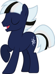 Size: 1021x1362 | Tagged: safe, artist:tanahgrogot, derpibooru import, oc, oc only, oc:ghostpony, earth pony, pony, 2023 community collab, base used, derpibooru community collaboration, eyes closed, male, medibang paint, open mouth, simple background, solo, stallion, transparent background, vector