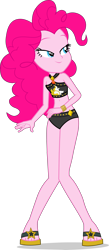 Size: 2178x4984 | Tagged: safe, artist:dustinwatsongkx, derpibooru import, pinkie pie, human, better together, equestria girls, accessory swap, bare shoulders, bikini, bikini bottom, clothes, clothes swap, feet, geode of empathy, magical geodes, sandals, simple background, sleeveless, solo, sunset shimmer swimsuit, sunset shimmer's beach shorts swimsuit, swimsuit, swimsuit swap, transparent background, vector