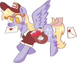 Size: 908x753 | Tagged: safe, artist:troublelooksforme, derpibooru import, derpy hooves, pegasus, pony, female, mailmare, mouth hold, simple background, solo, transparent background