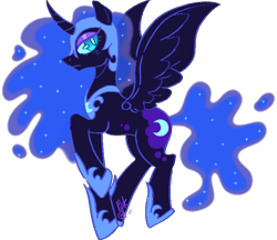 Size: 682x589 | Tagged: safe, artist:troublelooksforme, derpibooru import, nightmare moon, alicorn, pony, curved horn, female, horn, simple background, solo, transparent background