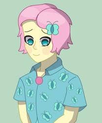 Size: 1731x2082 | Tagged: safe, artist:doggorob, derpibooru import, fluttershy, equestria girls, blushing, male, transgender