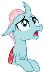 Size: 1500x2466 | Tagged: safe, alternate version, artist:sketchmcreations, derpibooru import, edit, ocellus, changedling, changeling, uprooted, concerned, female, frown, looking up, open mouth, pony eyes, pony eyes edit, simple background, transparent background, vector, worried