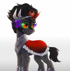 Size: 1436x1446 | Tagged: safe, artist:lambydwight, derpibooru import, king sombra, unicorn, gradient background, solo, the crystal empire 10th anniversary