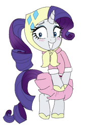 Size: 400x532 | Tagged: artist needed, safe, derpibooru import, rarity, pony, unicorn, sleepless in ponyville, the end in friend, 4chan, bipedal, blushing, clothes, covering, cute, dress, embarrassed, embarrassed grin, female, headscarf, mare, marilyn monroe, movie reference, pleated skirt, raribetes, scarf, simple background, skirt, skirt lift, skirt pull, solo, the seven year itch, transparent background, upskirt, wind