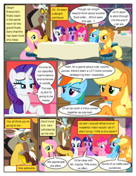 Size: 612x792 | Tagged: safe, artist:newbiespud, derpibooru import, edit, edited screencap, screencap, applejack, discord, fluttershy, pinkie pie, rainbow dash, rarity, twilight sparkle, alicorn, draconequus, earth pony, pegasus, pony, unicorn, comic:friendship is dragons, what about discord?, comic, dialogue, female, mane six, mare, screencap comic