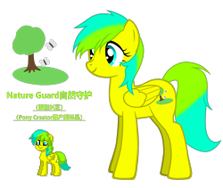 Size: 3539x2988 | Tagged: safe, artist:equestria secret guard, derpibooru import, oc, oc only, oc:nature guard, pegasus, pony, pony creator, chinese, female, mare, pegasus oc, show accurate, simple background, solo, transparent background, vector