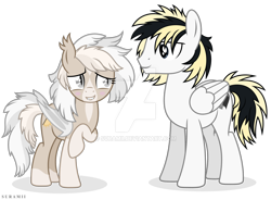 Size: 1920x1415 | Tagged: safe, artist:suramii, derpibooru import, oc, oc:cuddy, bat pony, pegasus, pony, deviantart watermark, female, male, mare, obtrusive watermark, simple background, stallion, transparent background, watermark