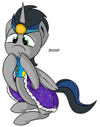 Size: 1067x1356 | Tagged: safe, artist:soccy, derpibooru import, king sombra, alicorn, pony, alicornified, good king sombra, juice, juice box, meme, race swap, simple background, sipping, solo, sombracorn, the crystal empire 10th anniversary, transparent background