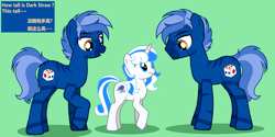 Size: 6219x3120 | Tagged: safe, alternate version, artist:equestria secret guard, derpibooru exclusive, derpibooru import, oc, oc only, oc:dark straw, oc:white rose, hybrid, zony, chinese, vector, zony oc