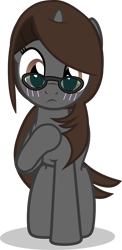Size: 2774x5701 | Tagged: safe, artist:mlpmvguy, derpibooru exclusive, derpibooru import, oc, oc only, oc:sonata, pony, unicorn, absurd resolution, blushing, cute, female, glasses, mare, simple background, solo, transparent background, turnabout storm, vector