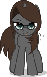 Size: 3817x6185 | Tagged: safe, artist:mlpmvguy, derpibooru exclusive, derpibooru import, oc, oc only, oc:sonata, pony, unicorn, :p, absurd resolution, butt shake, cute, female, glasses, imminent pounce, lidded eyes, looking at you, mare, simple background, smug, solo, tongue, tongue out, transparent background, turnabout storm, vector