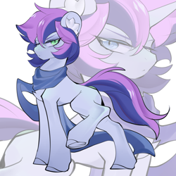 Size: 3500x3500 | Tagged: artist needed, safe, derpibooru import, oc, oc only, oc:crystal eve, pony, clothes, scarf, solo, underhoof, zoom layer