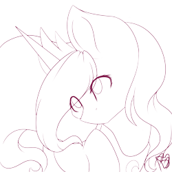 Size: 3200x3200 | Tagged: safe, artist:prettyshinegp, derpibooru import, princess luna, alicorn, pony, female, jewelry, lineart, mare, signature, simple background, solo, tiara, transparent background