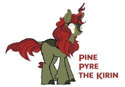 Size: 1076x754 | Tagged: safe, artist:yidwags, derpibooru import, oc, oc only, oc:pine pyre, kirin, /mlp/, kirin oc, ms paint, secret santa, simple background, solo, white background