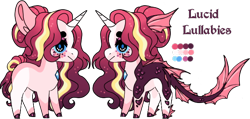 Size: 622x297 | Tagged: safe, artist:mourningfog, derpibooru import, oc, oc only, hybrid, seapony (g4), siren, unicorn, simple background, solo, transparent background