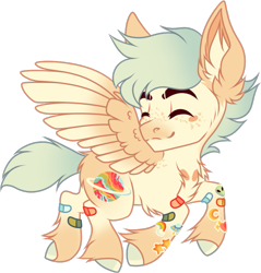 Size: 831x868 | Tagged: safe, artist:mourningfog, derpibooru import, oc, oc only, oc:berry crunch, pegasus, pony, bandaid, chest fluff, ear fluff, ears, simple background, solo, transparent background