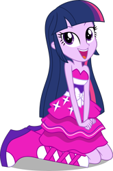 Size: 7061x10689 | Tagged: safe, artist:alandssparkle, derpibooru import, twilight sparkle, human, equestria girls, bare shoulders, dangerously high res, fall formal outfits, female, simple background, sitting, sleeveless, solo, strapless, transparent background, vector