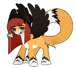 Size: 990x878 | Tagged: safe, derpibooru import, oc, oc only, cat, original species, pegasus, pony, artfight, brush, cute, drawing, hat, looking at you, pegasus oc, red hair, signature, simple background, solo, standing, transparent background, yellow mane