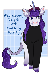 Size: 1280x1940 | Tagged: safe, artist:s0ftserve, derpibooru import, rarity, pony, beatnik rarity, beret, clothes, hat, simple background, solo, sweater, transparent background