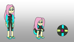 Size: 1920x1080 | Tagged: safe, artist:platinumdrop, derpibooru import, fluttershy, human, equestria girls, ball, flutterball, morph ball, request, sequence, solo, transformation, wetsuit