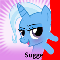 Size: 1024x1024 | Tagged: safe, derpibooru import, trixie, pony, unicorn, 1000 hours in ms paint, blushing, derpibooru, meta, meta:suggestive, sexy, spoilered image joke