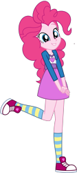 Size: 1342x3000 | Tagged: safe, artist:emeraldblast63, derpibooru import, pinkie pie, equestria girls, clothes, converse, shoes, simple background, socks, solo, striped socks, transparent background