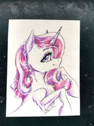 Size: 3000x4000 | Tagged: safe, artist:dankpegasista, derpibooru import, fleur-de-lis, unicorn, bust, chest fluff, female, pencil drawing, photo, traditional art