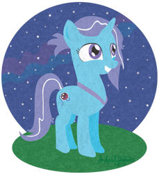 Size: 855x935 | Tagged: safe, artist:theambears, derpibooru import, oc, oc:sorcerushorserus, unicorn, horn, night, night sky, sky, smiling, solo, unicorn oc