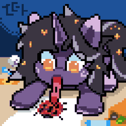 Size: 256x256 | Tagged: safe, artist:bitassembly, derpibooru import, oc, oc only, oc:rivibaes, insect, ladybug, pony, unicorn, animated, crayons, cute, drawing, female, filly, foal, loop, pixel art