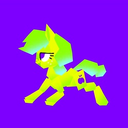 Size: 2048x2048 | Tagged: safe, artist:pastacrylic, derpibooru import, applejack, earth pony, pony, alternate color palette, angular, blue background, simple background, solo