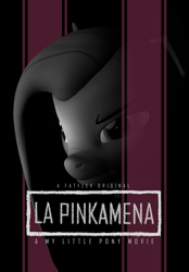 Size: 3009x4320 | Tagged: safe, artist:egr1n, derpibooru import, pinkie pie, earth pony, pony, 3d, angry, black background, breaking bad, el camino, female, jesse pinkman, lines, long hair, monochrome, movie poster, netflix, noir, parody, pinkamena diane pie, ponified, poster, poster parody, simple background, solo, source filmmaker, tired