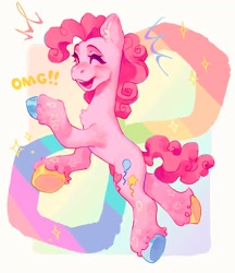 Size: 1772x2048 | Tagged: safe, artist:p0nyplanet, derpibooru import, pinkie pie, earth pony, pony, autism, colored hooves, omg, pride, solo, unshorn fetlocks