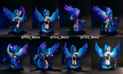 Size: 1280x766 | Tagged: safe, artist:tinybenz, derpibooru import, oc, oc only, pegasus, pony, 3d, craft, cute, feathered wings, figurine, looking at something, multiple angles, oc name needed, pegasus oc, photo, sculpture, signature, solo, spread wings, tail, turnaround, wings