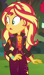 Size: 523x892 | Tagged: safe, derpibooru import, screencap, sunset shimmer, better together, equestria girls, sunset's backstage pass!, cropped, solo focus