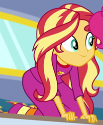 Size: 625x754 | Tagged: safe, derpibooru import, screencap, pinkie pie, sunset shimmer, equestria girls, equestria girls series, sunset's backstage pass!, spoiler:eqg series (season 2), clothes, cropped, pajamas