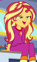 Size: 534x898 | Tagged: safe, derpibooru import, screencap, sunset shimmer, equestria girls, equestria girls series, sunset's backstage pass!, spoiler:eqg series (season 2), clothes, cropped, pajamas, solo