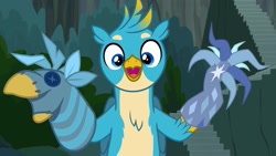 Size: 1920x1080 | Tagged: safe, derpibooru import, screencap, gallus, griffon, season 9, uprooted, spoiler:s09, 1080p, cute, gallabetes, looking at you, male, open mouth, solo