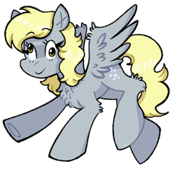 Size: 1280x1246 | Tagged: safe, artist:paamyu, derpibooru import, derpy hooves, pegasus, pony, chest fluff, female, simple background, solo, transparent background
