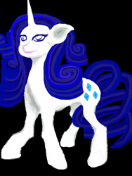 Size: 5000x6664 | Tagged: safe, artist:tupuan, derpibooru import, rarity, unicorn, black background, female, lineless, looking at you, mare, simple background