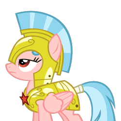 Size: 993x993 | Tagged: safe, artist:eyvaricko, artist:taionafan369, derpibooru import, cozy glow, pegasus, pony, series:the next generation, a better ending for cozy, armor, base used, cozy becomes a royal guard, dame, dame rosy fleece, reference to another series, rosy fleece, royal guard, simple background, solo, transparent background