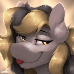 Size: 1200x1200 | Tagged: safe, artist:st4rs6, derpibooru import, oc, oc only, oc:totalspark, earth pony, pony, :p, bust, portrait, solo, tongue, tongue out, two toned mane